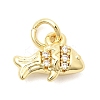 Brass Pave Clear Cubic Zirconia Pendants KK-G554-16G-1