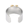 304 Stainless Steel Heart Open Cuff Rings RJEW-C095-04P-3