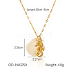 Ocean Theme Natural Shell & 304 Stainless Steel Pendant Dapped Chain Necklaces for Women FS-WG58500-06-1
