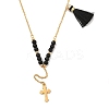 Golden Tone 304 Stainless Steel Cross Pendant Necklaces NJEW-A032-02G-02-1
