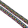 Ethnic Style Embroidery Flat Polyester Elastic Cord/Band OCOR-WH0066-53-1