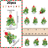 20Pcs Christmas Tree Glass Pendants FIND-SC0011-08-2