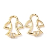 Brass Micro Pave Clear Cubic Zirconia Screw Carabiner Lock Charms KK-Z118-06G-07-1