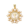 Brass Micro Pave Cubic Zirconia Pendants X-KK-K408-14G-1