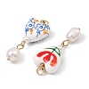 Handmade Porcelain & 304 Stainless Steel Pendants PALLOY-JF05559-2