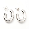 Tarnish Resistant 201 Stainless Steel Half Hoop Earrings EJEW-C501-16P-A-1