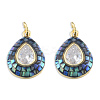 Brass Pave Clear Cubic Zirconia Pendants KK-N227-94-2