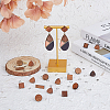 20 Pairs 4 Style Flat Round & Rhombus & Triangle & Rectangle Wood Stud Earring Findings DIY-DC0002-86-5