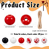 Halloween Theme Printed Natural Wooden Beads WOOD-ME0001-07-2