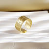 Roman Numeral 304 Stainless Steel Cuff Open Rings FC5135-1-1