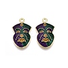 Carnival/Mardi Gras Theme Alloy Enamel & Glitter Powder Pendants ENAM-T020-53F-RS-1