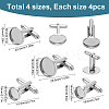 16Pcs 4 Styles 304 Stainless Steel Cuff Button STAS-SC0008-91-2