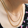304 Stainless Steel Twisted Chain 3 Layer Necklaces for Women LS-NJEW-A057-02C-G-1