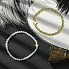 2Pcs 2 Colors Alloy Cross Link Bracelets BJEW-JB10561-2