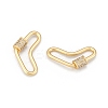 Brass Micro Pave Cubic Zirconia Screw Carabiner Lock Charms ZIRC-G160-60G-2