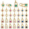 32Pcs 16 Style Brass Micro Pave Cubic Zirconia Pendants KK-PH0001-80-1