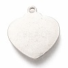 Valentine's Day 304 Stainless Steel Pendant Cabochon Settings for Enamel STAS-H126-32AS-3
