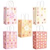 12Pcs 5 Colors Rectangle with Sunflower Pattern Paper Gift Bags CARB-FS0001-06-1