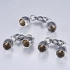 Tarnish Resistant 201 Stainless Steel Cord Ends STAS-F145-03P-11x8mm-1