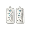 304 Stainless Steel Rhinestone Pendants STAS-L308-02B-P-1