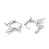 Rack Plating Brass Spike Hoop Earrings for Women EJEW-D059-19P-2