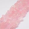Raw Rough Natural Rose Quartz Beads Strands G-E343-08-1