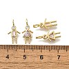 Brass Micro Pave Cubic Zirconia Pendants KK-D339-02G-10-3