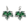 Rack Plating Brass Clear Cubic Zirconia Pendants KK-B078-02P-02-1