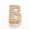 Brass Micro Pave Cubic Zirconia Charms KK-N254-217G-B-1