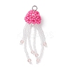 Glass Seed Beaded Jellyfish Pendants PALLOY-MZ00660-05-1