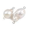 Natural Freshwater Pearl Keshi Pearl Teardrop Connector Charms STAS-D378-13P-2