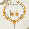 Elegant Brass Flower Tassel Charm Necklace & Earrings Sets for Women WJ2264-2
