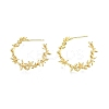 Brass Flower of Life Wrap Stud Earrings EJEW-G322-23G-1
