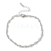 Brass Micro Pave Clear Cubic Zirconia Eye Link Chain Bracelets for Women BJEW-G764-09P-4