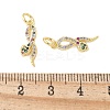 Brass Micro Pave Cubic Zirconia Pendants KK-U056-52G-3