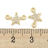 Brass Micro Pave Clear Cubic Zirconia Connector Charms KK-Q820-42G-3