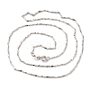 Rhodium Plated 925 Sterling Silver Chain Necklaces STER-F039-12P-4