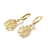Brass Clear Cubic Zirconia Hoop Earrings EJEW-M045-01W-2