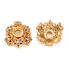 Brass Micro Pave Clear Cubic Zirconia Bead Caps KK-K378-46A-HG-1