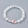 Cat Eye Round Bead Stretch Bracelets BJEW-L037-13A-1