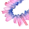 Two Tone Spray Painted Natural Quartz Crystal Points Beads Strands G-Q610-03B-3