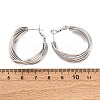 Brass Twist Hoop Earrings EJEW-R025-30P-5