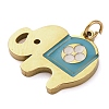 Ion Plating(IP) 304 Stainless Steel Enamel Pendants STAS-Z104-06G-2