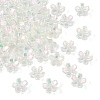50Pcs Transparent Electroplate Glass Bead Caps EGLA-YW0007-17E-1