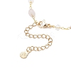 4Pcs 4 Styles Brass Handmade Natural Morganite & Amethyst & Labradorite & Green Onyx Agate(Dyed & Heated) Nuggets Link Chain Alloy Enamel Whale Tail Charm Anklets for Women AJEW-AN00709-5