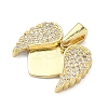 Brass Micro Pave Cubic Zirconia Open and Close Pendants KK-A282-05B-G-2