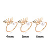 Butterfly Shape Brass Micro Pave Clear Cubic Zirconia Cuff Ring Settings KK-T076-50G-4