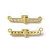 Rack Plating Brass Micro Pave Clear Cubic Zirconia Connector Charms KK-C007-37G-T-2