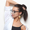 2 Pair 2 Style Book & Brush & Palette Single Face Printed Wood Dangle Earrings EJEW-AN0002-74-4