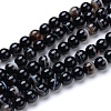 Natural Black Agate Bead Strands X-G-R412-19-8mm-1